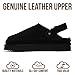 Project Cloud 100% Genuine Leather Clogs for Women - Memory Foam Womens Clogs & Mules with Adjustable Straps - Lightweight Platform Shoes Non-Slip Slides (Goldstar, BLK, 5.5)