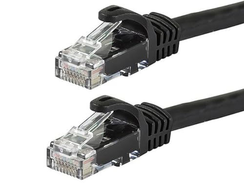 Monoprice Cat6 Ethernet Patch Cable - Snagless RJ45 24AWG Stranded Pure Bare Copper Wire 550Mhz UTP 10 Feet Black - Flexboot Series