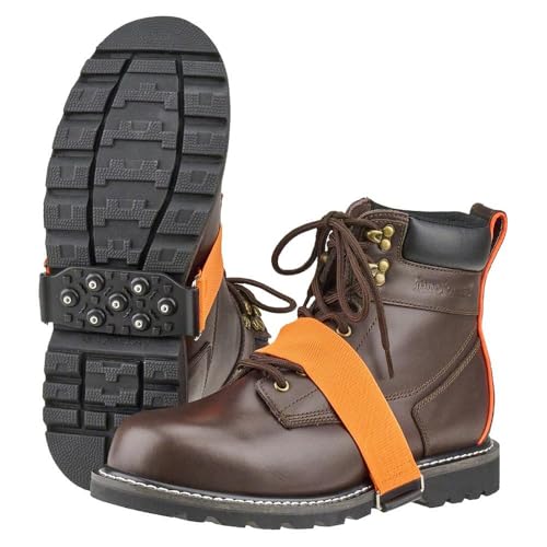 J. J. Keller SAFEGEAR Low Profile Ice Cleats with 7 Tungsten Carbide Studs, Adjustable Strap, Heavy-Duty Winter Traction, Large/X-Large