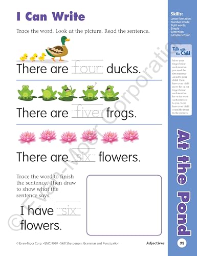 Evan-Moor Skill Sharpeners Grammar and Punctuation Workbook, Kindergarten, Nouns, Verbs, Sentence Structure, Subject, Predicate, Dolch Sight Word List, Language Handbook, Fun Activities, Homeschool - Thumbnail 4