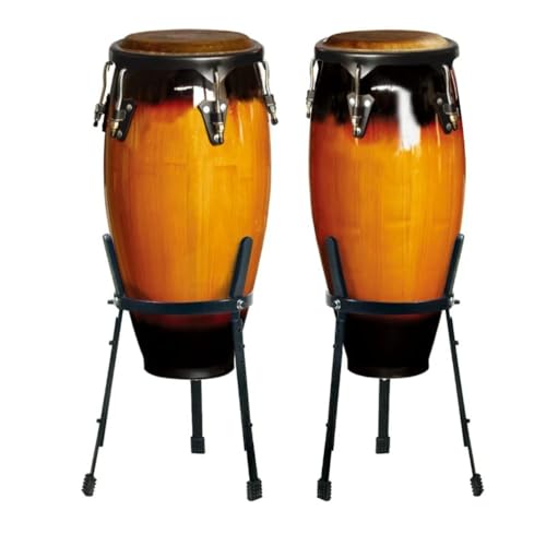 Conga Drum Set 10” & 11” with Adjustable Stand – Portable Durable Wood Percussion Drums for Live Performance, Studio Recording, Acoustic Sessions, Latin Music, Practice, Jam Sessions, Musicians