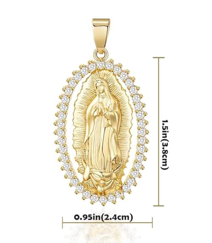 18K Gold Plated Virgin Mary Necklace - Virgen De Guadalupe Mother Mary Our Lady of Guadalupe Pendant Amulet for Women Jewelry Gift2