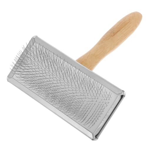 Beatifufu Wool Carder Brush Needle Felting Tool Hand Knitting Aid Pet Grooming Durable Wood Iron Felting Machine