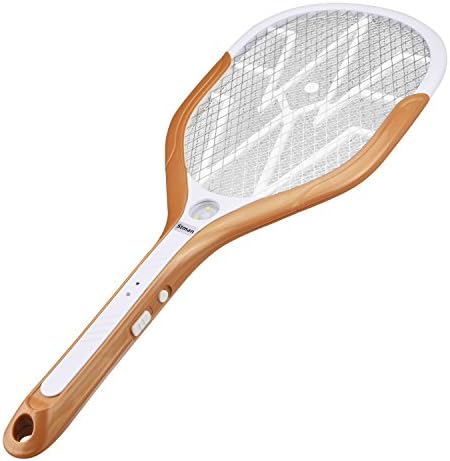 STMAN Electric Bug Zapper Racket Mosquito Fly Swatter Insect Killer Rechargeable-Safty Buttons and USB Charging-3 LED Lights