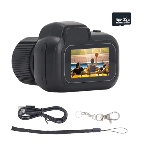 ミニデジタルカメラ 0.96 インチ画面ループ録画ポータブル 1080p HD 小型カメラ子供用初心者向け 8 フィルター効果(Add 32GB)