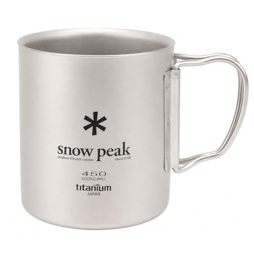 Snow Peak Double Wall Titanimum Insulated Mug Lightweight Durable Camping 450ml