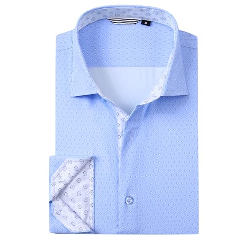 Alex Vando Mens Printed Dress Shirts Long Sleeve Regular Fit Button Down Shirt