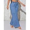 Floerns-Womens-Casual-Paper-Bag-Pants-Drawstring-Waist-Belted-Wide-Leg-Trousers Floerns Women's Casual Paper Bag Pants Drawstring Waist Belted Wide Leg Trousers Blue W26 L32