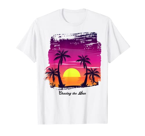 Vintage Sunset Persiguiendo el sol Playa de verano Camiseta