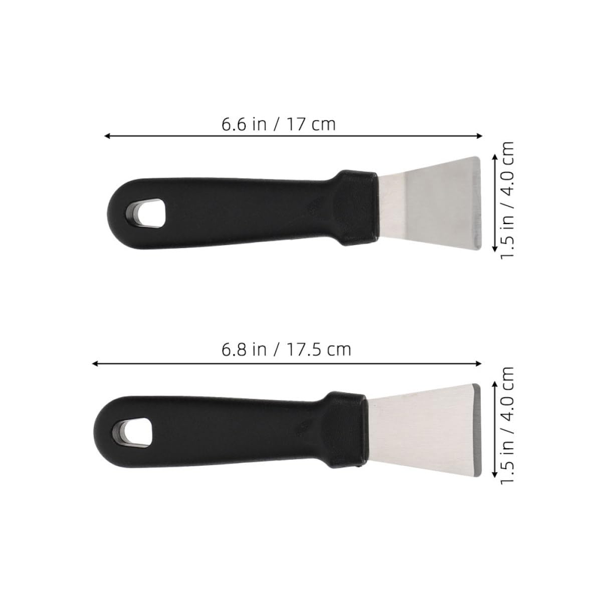 Set di 10 Spatole Pulizia in Acciaio Inox per Sbrinamento | Nero, Struttura Pp Robusta, Adatte a Cappa e Freezer, Formato Compatto per Riporre Facilmente