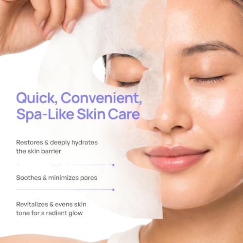 Image of PLANTIFIQUE Korean Sheet Mask, 5 Pack - Anti-Aging & Firming Face Masks with Collagen, Coezyme Q10 & Hyaluronic Acid - Mascarillas Faciales
