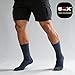SOX TOWN Unisex Cushioned Crew Training Athletic Socks Men & Women with Combed Cotton Moisture Wicking Breathable Performance(NavyBlue L)