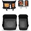 Silicone Air Fryer Liner for Tefal Dual Easy Fry XXL 11L, Air Fryer Accessories for Air Fryer Dual Drawer Baskets EY942BG0,AirFryer Trays for Tefal 6.5L & 4.5L 2 Drawer Basket Air Fryer（2Pcs Black）