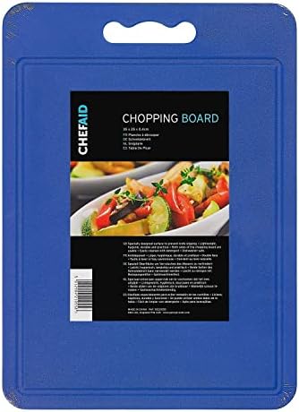 Chef Aid Large Yellow Poly Chopping Board, multipurpose anti-slip surface, easy clean and dishwasher safe with handle, 40 x 30cm , Other colour options available