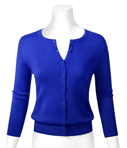 Image of Allsense Women's Long-Sleeve Crewneck Cardigan | Classic Button Down Sweater, Soft Fine Knit, Lightweight