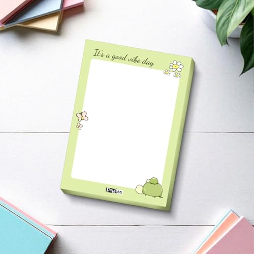 Image of PAPBOO Easy to carry Cute A6 Size Tear-off Notepads,90 Sheets,100 GSM, Gift(Good Vibes Day)