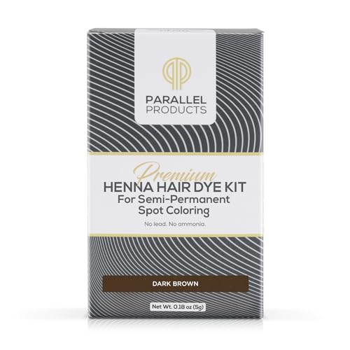 Parallel Products Spot Color Henna Kit - Henna Hair Dye - 5 Grams - Tint for Professional Spot Coloring - with Nourishing Oil, Mixing Dish and Application Brush - Root Touch Up (Dark Brown)
