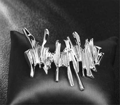 Image of Irregular Metal Brooch Retro Geometric Irregular Metal Brooch Fashion Retro Corsage Ladies Clothing Gifts Decorative Gifts