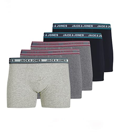 Calzoncillos cómodos para el día a día JACK & JONES bóxers masculinos negros y grises 3XL 1