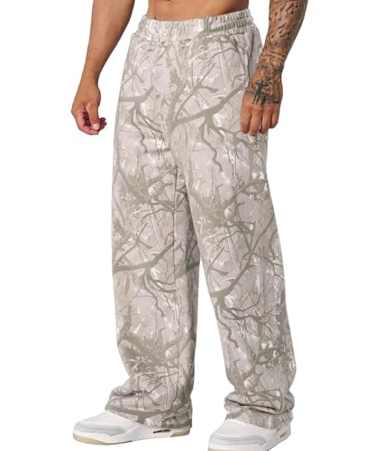 Mens Baggy Sweatpants Y2K Graphic Sweatpants Streetwear Baggy Joggers with Pockets