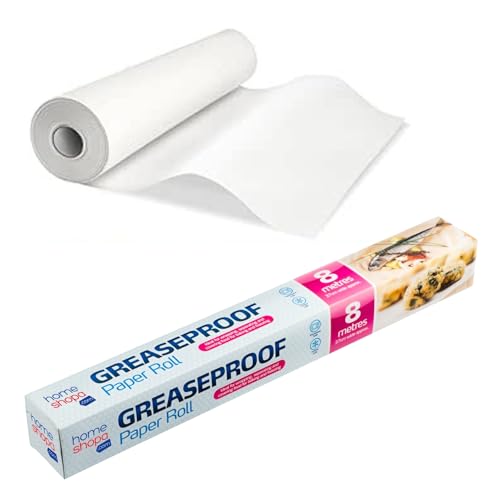 HOMESHOPA Greaseproof Baking Parchment Paper, Non Stick Heat Resistance Grease Proof Roll for Food Wrapping, Separating, Covering, Freezer Safe, Bakeware, Home Kitchen Accessories