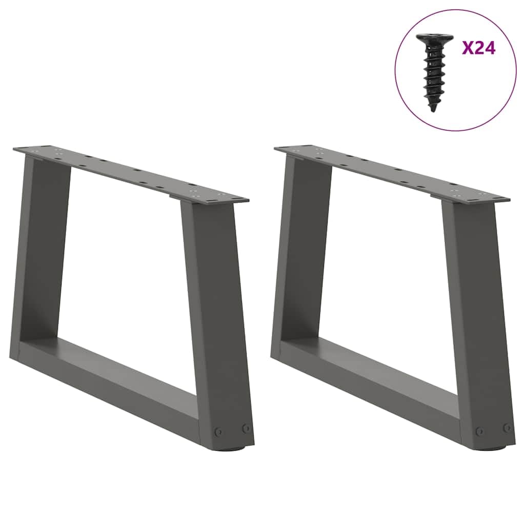 Nogi stolika kawowego w kształcie litery V, 2 sztuki, antracytowa, malowana proszkowo, stal 60 x (30-31,3) cm, z regulowaną wysokością, do salonu, biura, rama meblowa "zrób to sam", wytrzymała