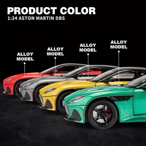 Image of WORSHIPER Simulation Alloy Inertial Car Model Children's Toy 1:24 Aston Martin Dbs Alloy Diecast Model Sound Light Pull Back Collection Kids Toys Gifts?Color As Per Stock?
