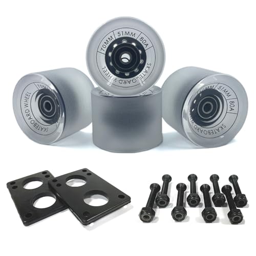 LOOEEL 70mm Longboard Wheels 80A Contains ABEC-9 Bearings and Spacers,Skateboard...