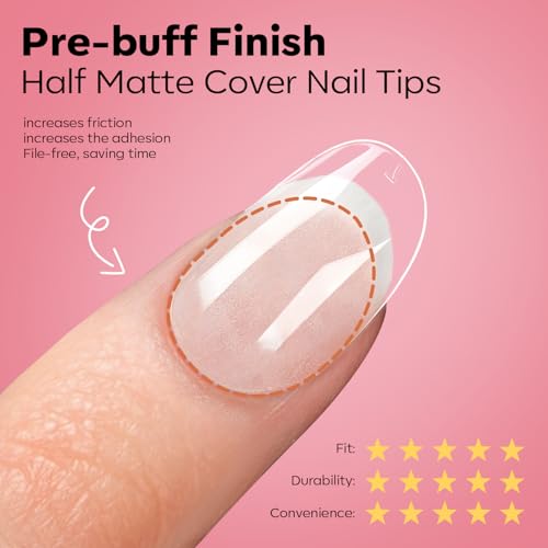 Image of modelones X Nail Gel Kit, , 9-in-One Glue Prep Dehydrator UV Light Clipper | 510Pcs Extra Short Oval Round Fake Nails 15Sizes Pre-shaped Half Matte Press on Oval Tips for Extension DIY Salon