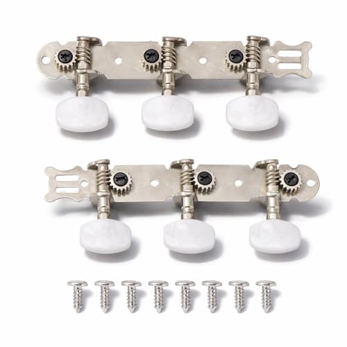 Gitarrenmechaniken, 6er-Set Klassische Stimmwirbel in Silber für Konzertgitarren - Präzisions-Stimmstifte aus Metall mit robuster Innenverzahnung