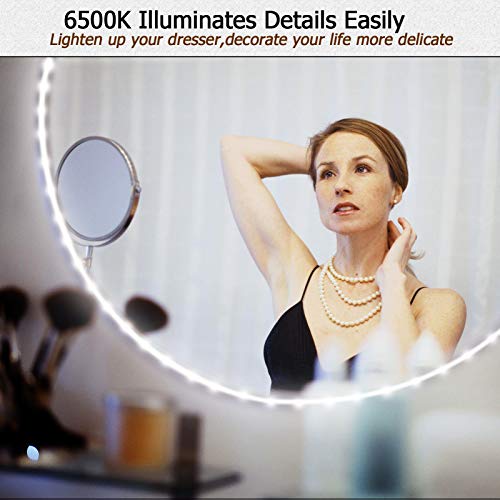 Jesled White Led Strip Lights, 32.8Ft/10M Dimmable 6500K Super Bright Daylight Led Tape Light, 24V 600 Leds Ambient Rope Lighting For Bedroom, Kitchen, Mirror, Tv, Cabinet, Stair, Home Decoration #TOP1