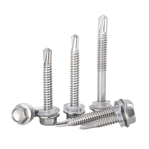 20個入りステンレス六角頭セルフドリルネジ(金属・木材用)#8#10#12 アソート(20pcs-M4.2X16mm)