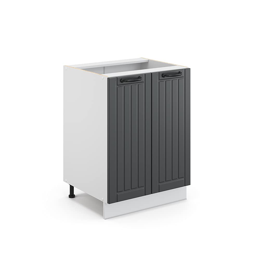 Vicco Kitchen base cabinet Fame-Line, Anthracite country house, 60 cm without worktop, for combination with other modules from the Fame-Line series