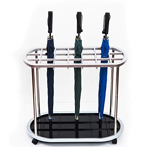 Porte-parapluie bac d'égouttage à roulettes pour maison et bureau