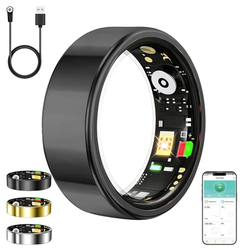 ZBNMY Smart Ring for Women Men,Fitness Tracker Ring with Heart