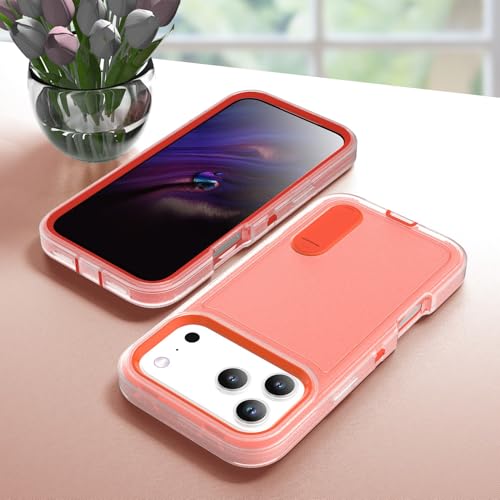 Coque iPhone 17 Pro silicone vert et rose rigide antichoc avec béquille intégrée - 4