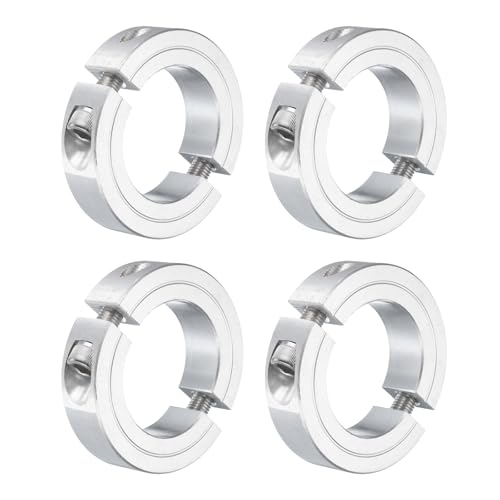 uxcell 4Pcs Double Split Clamp-On Shaft Collar 1-5/8" Bore, Aluminum Alloy