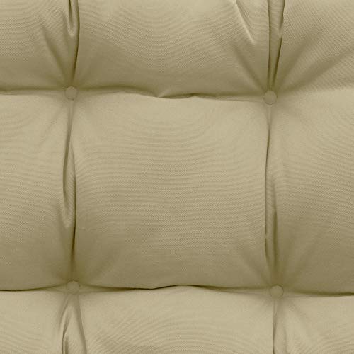 Image of QILLOWAY Outdoor Wicker Cushion Set of 5 - Waterproof Fade Resistant Patio Furniture Cushions, Loveseat 2 U-Shape 2 Lumbar Pillows for Porch, Bench, Backyard, Garden, Beige