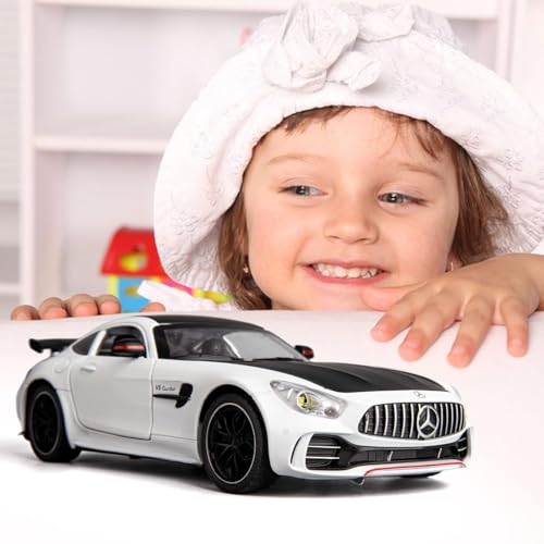 Image of 1:24 Scale Big Benz AMG GTR Toy Car|Metal Pullback Diecast Car for Kids with Openable Doors, Sound|Light Effects Toy for Car Enthusiasts|Color As Per Available,green