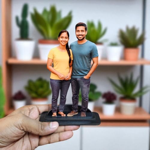 Image of Personalized Wooden Cutout Photo Stand- Customized Picture Display - Unique Gift for Special Occasions (Couple)