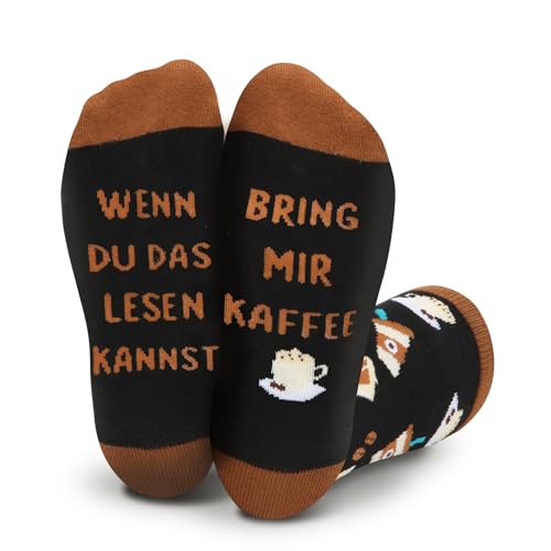 HUKUMA Lustige Geschenke für Männer Frauen, Socken mit Spruch, Geschenkideen Weihnachtsgeschenke für Freund Teenager Jungen, Ideal Weihnachts Geburtstag Geschenke für Gaming Leseratten Kaffee