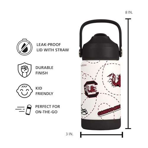 Image of Logo Brands NCAA Mascot Stainless-Steel Kids Bottle -Soft Silicone Mouthpiece, Easy To Carry, Kid-Friendly Design- Great For School & On-The-Go
