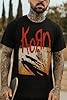 Amplified Korn Band Shirt Collection Short Sleeve T-Shirt 100% Cotton Vintage Look with Folded Double Stitching, Self Titled (Black Charcoal), S #1