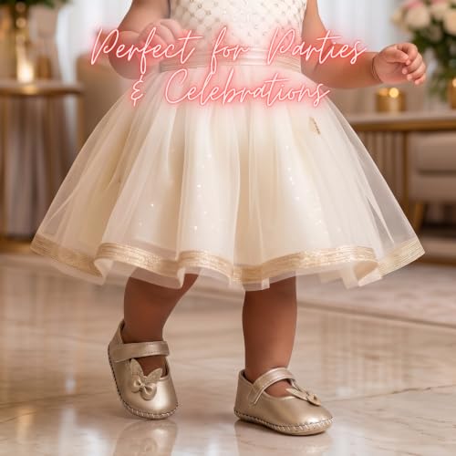 Image of PureSole Baby Girl Ballerina Shoes 6-12 Months | Elegant Party Booties