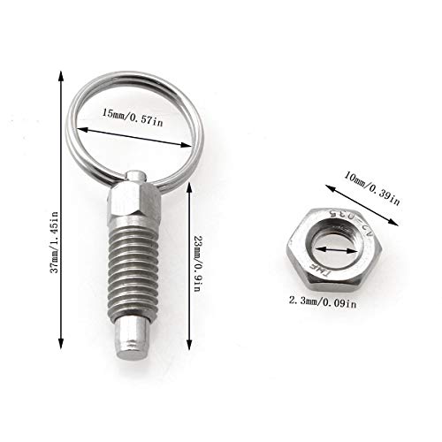 Dttra 2Pcs Non Lock-Out Knob Plunger Stubby Hand Retractable Spring Plunger With Pull Ring #TOP4