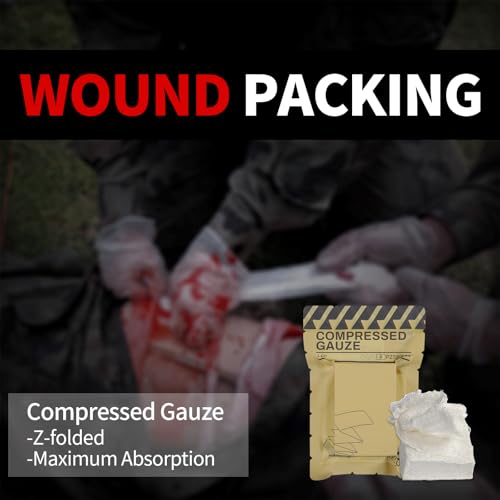 Image of RHINO RESCUE Sterile Compressed Gauze for Emergency Wound Dressing, First Aid and Trauma Kit, 12 Pack