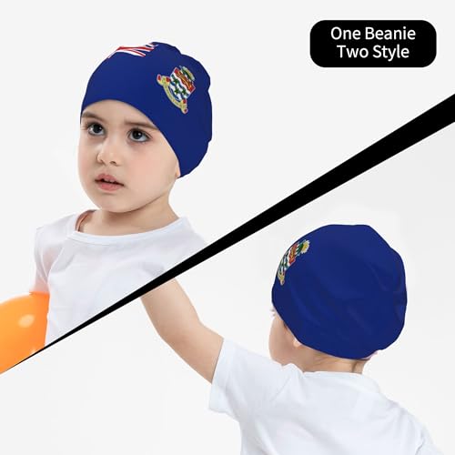 Flag of The Cayman Islands Children Hip Hop Knitted Hat Kids Elastic Leisure Knit Cap Warm Sleep Beanies Black4