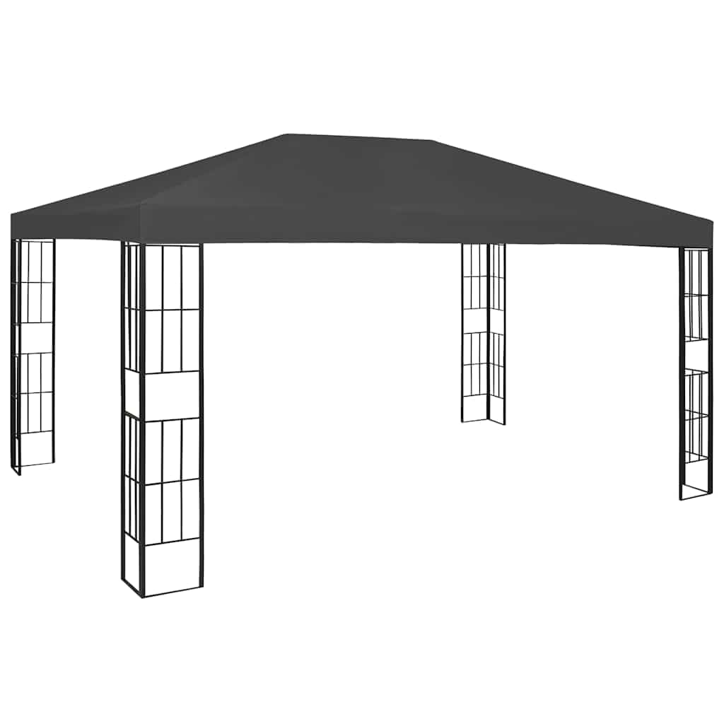 Pawilon z łańcuchem świetlnym LED, 3 x 4 m, antracyt, rama stalowa