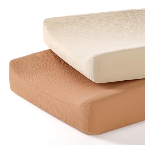 Image of lulumoon Baby Changing Pad Cover: Muslin Diaper Changing Table Pad Cover - Changing Pad Sheets for Girls Boys