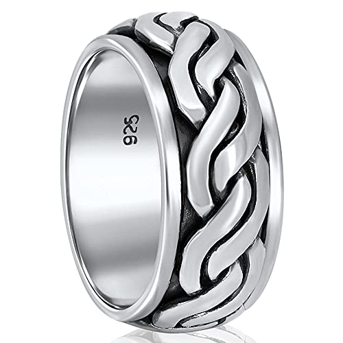 Bague homme argent 925 anti-stress VY JEWELRY, l'anneau rotatif contre l'anxiété